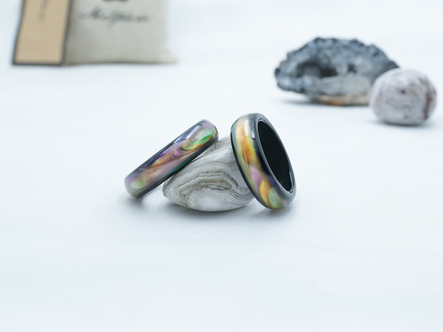 Genuine Black Agate Colour Changing Mood Ring