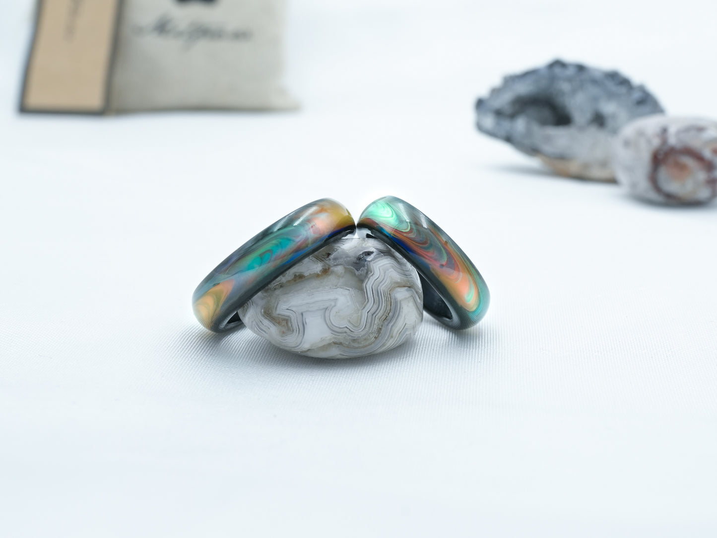 Genuine Black Agate Colour Changing Mood Ring