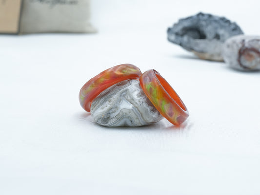 Genuine Red Agate Colour Changing Mood Ring