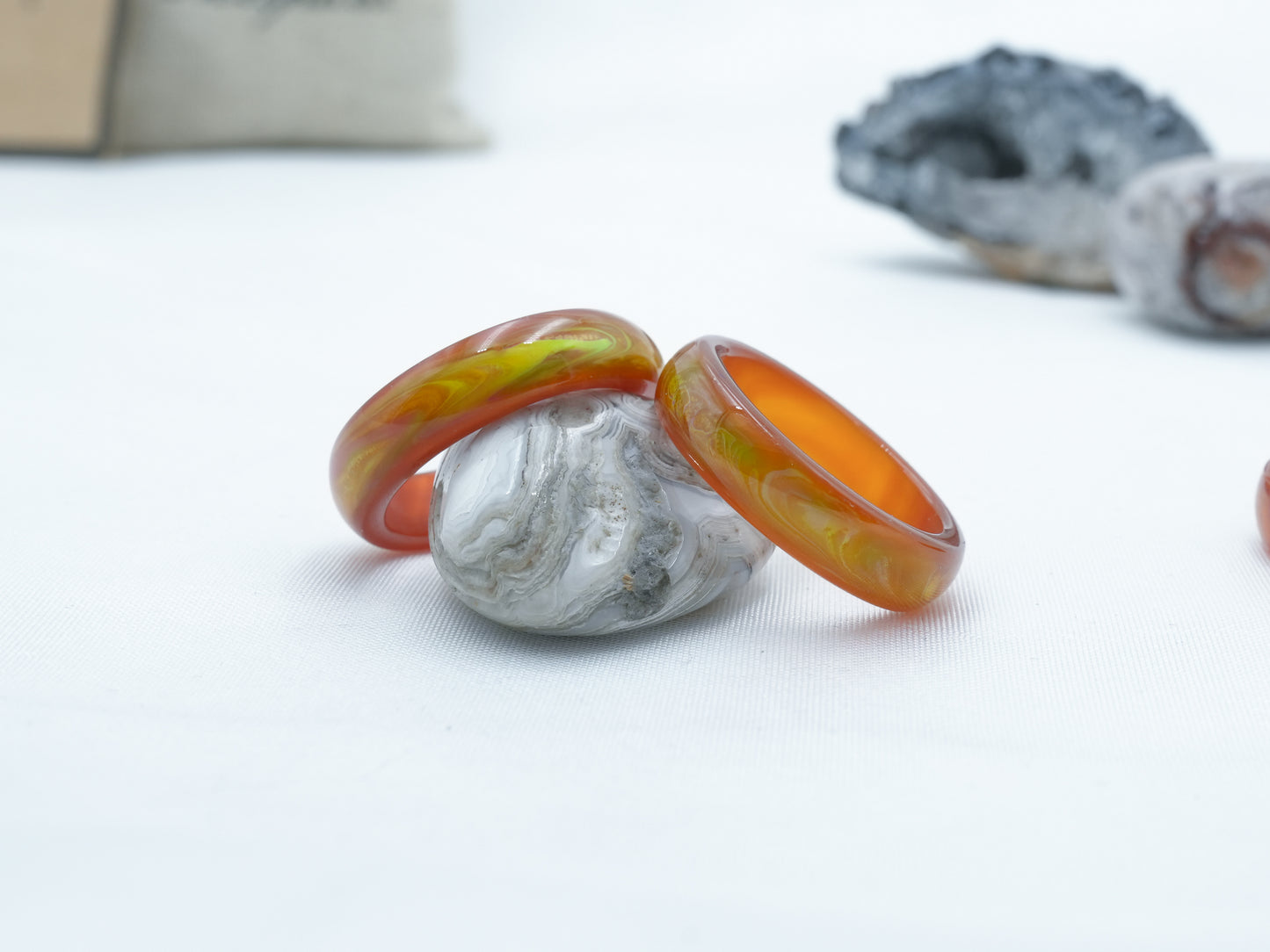 Genuine Red Agate Colour Changing Mood Ring