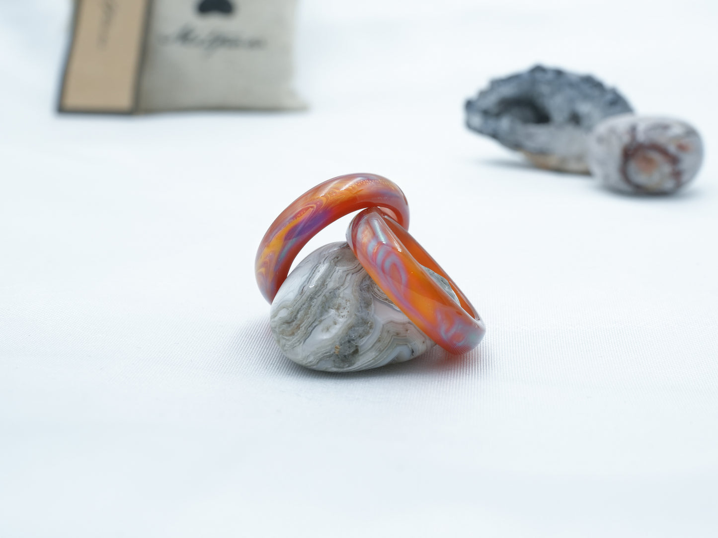 Genuine Red Agate Colour Changing Mood Ring