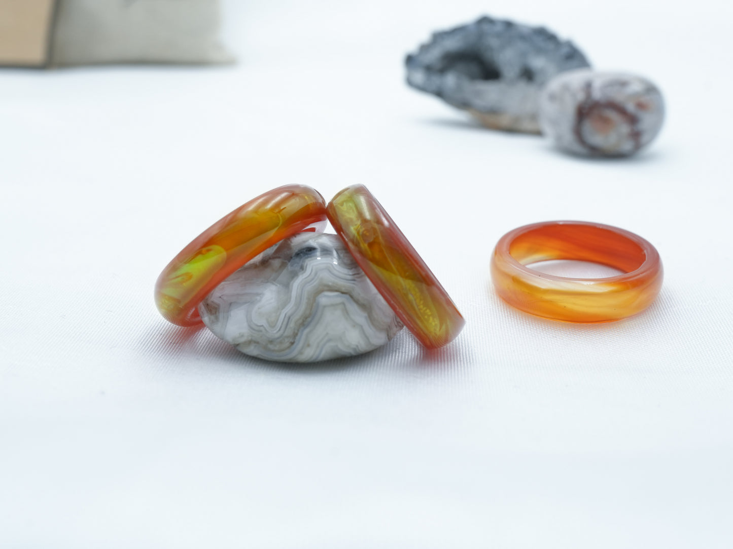 Genuine Red Agate Colour Changing Mood Ring