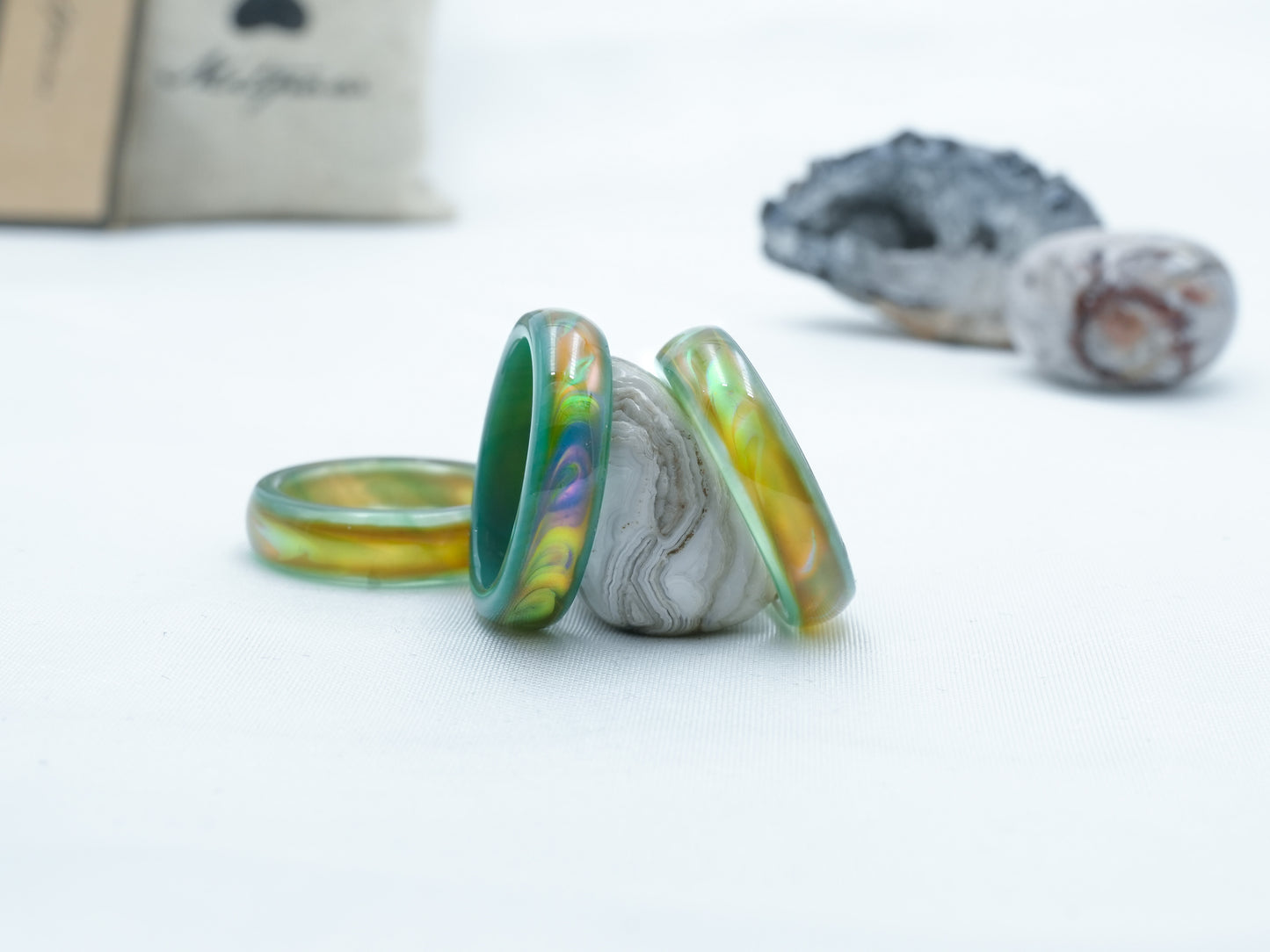 Genuine Green Agate Colour Changing Mood Ring