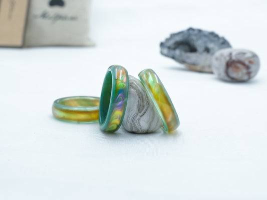 Genuine Green Agate Colour Changing Mood Ring