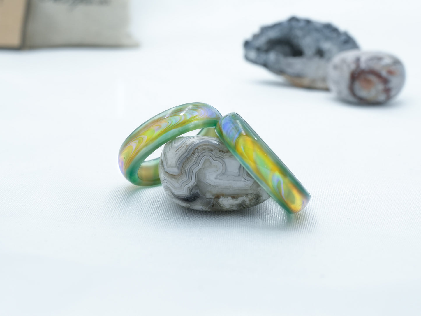 Genuine Green Agate Colour Changing Mood Ring