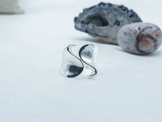 925 Sterling Silver Ribbon Inspired Ring