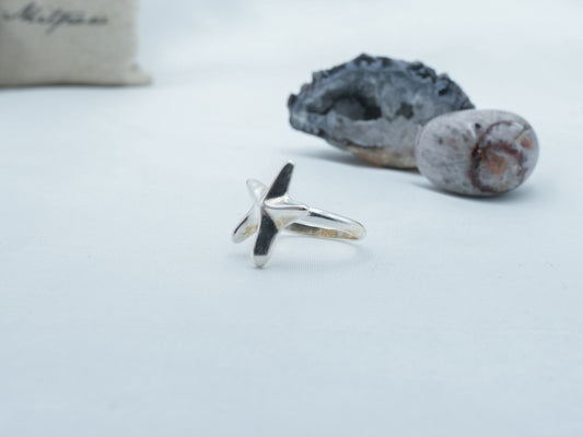 925 Sterling Silver Sea Star Inspired Ring