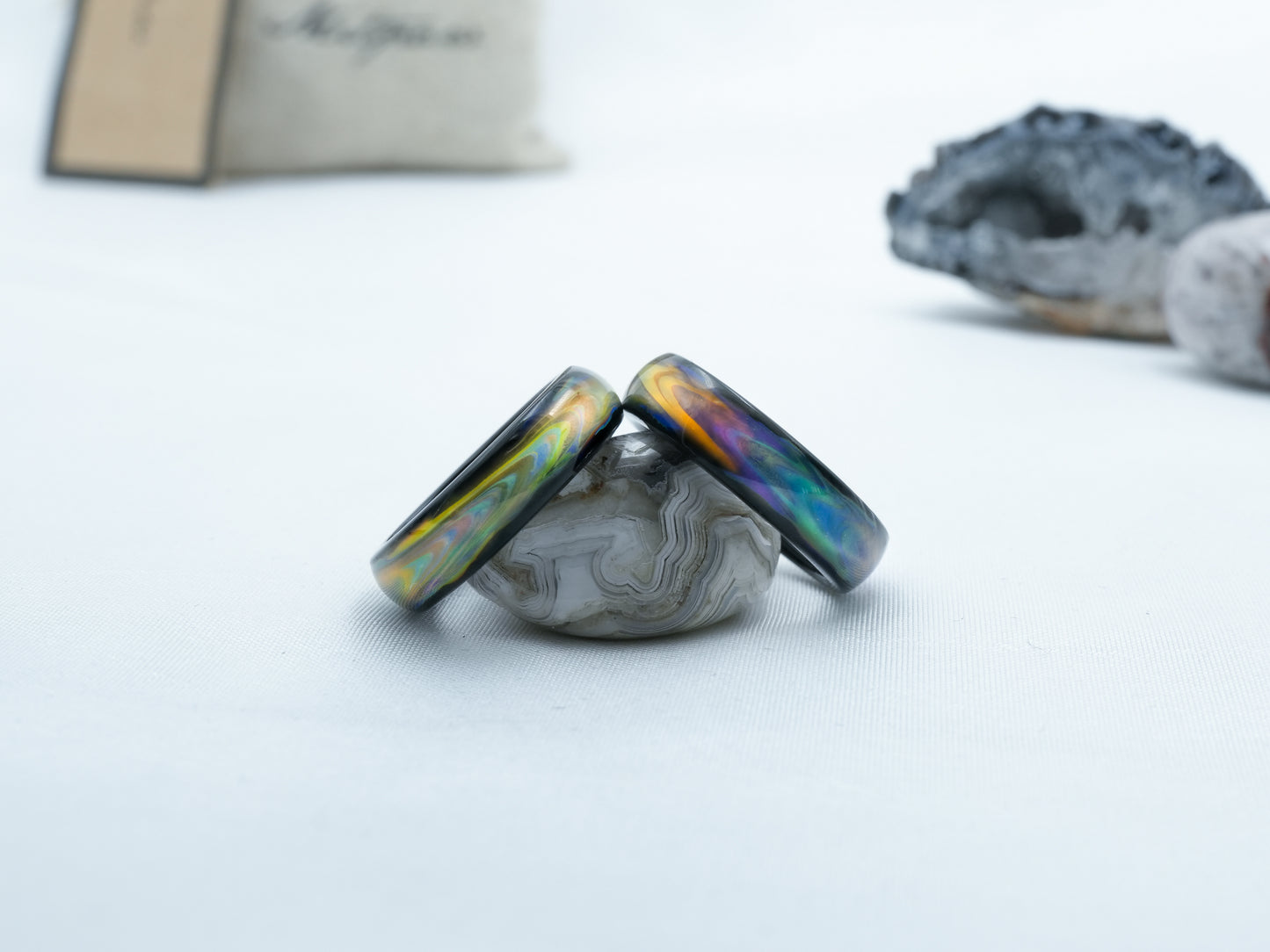 Genuine Black Agate Colour Changing Mood Ring