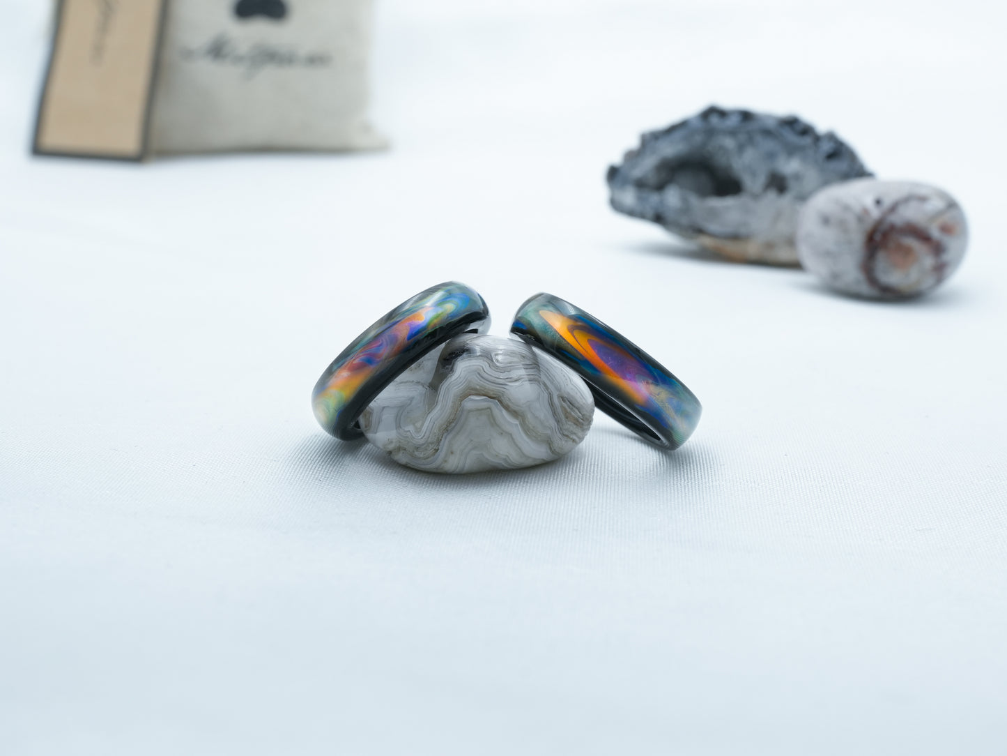 Genuine Black Agate Colour Changing Mood Ring