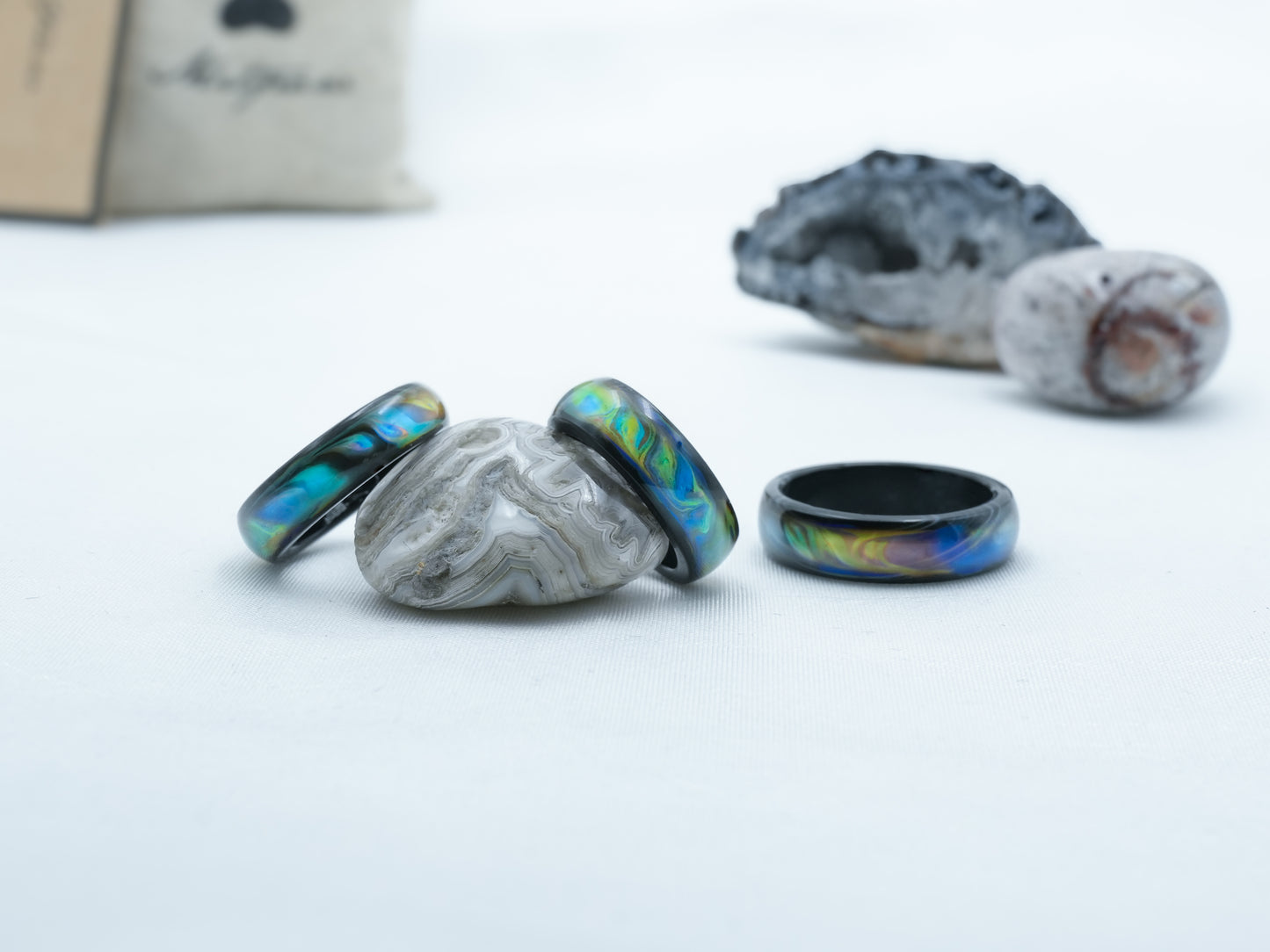 Genuine Black Agate Colour Changing Mood Ring