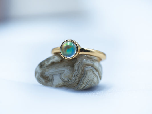 Gold Petite Circle Mood Ring