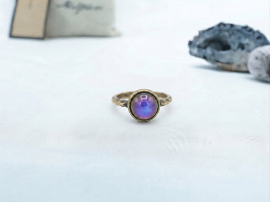 Antique Gold Plating Circle Stone Mood Ring