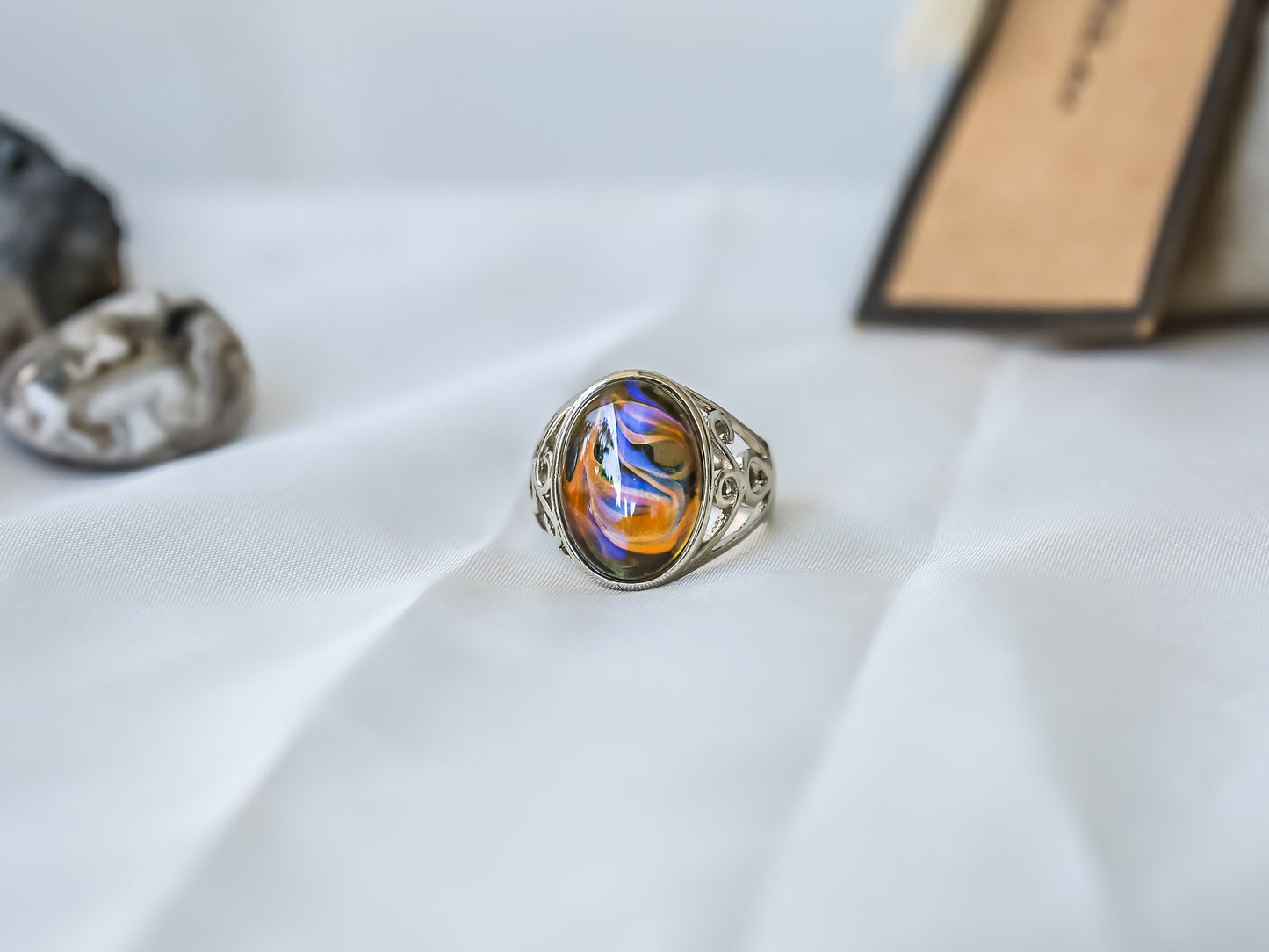 Limited Edition Opalescent Oval Stone Mood Ring.