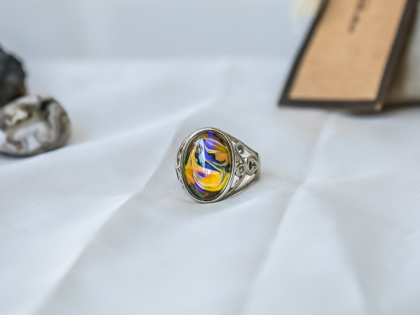 Limited Edition Opalescent Oval Stone Mood Ring.