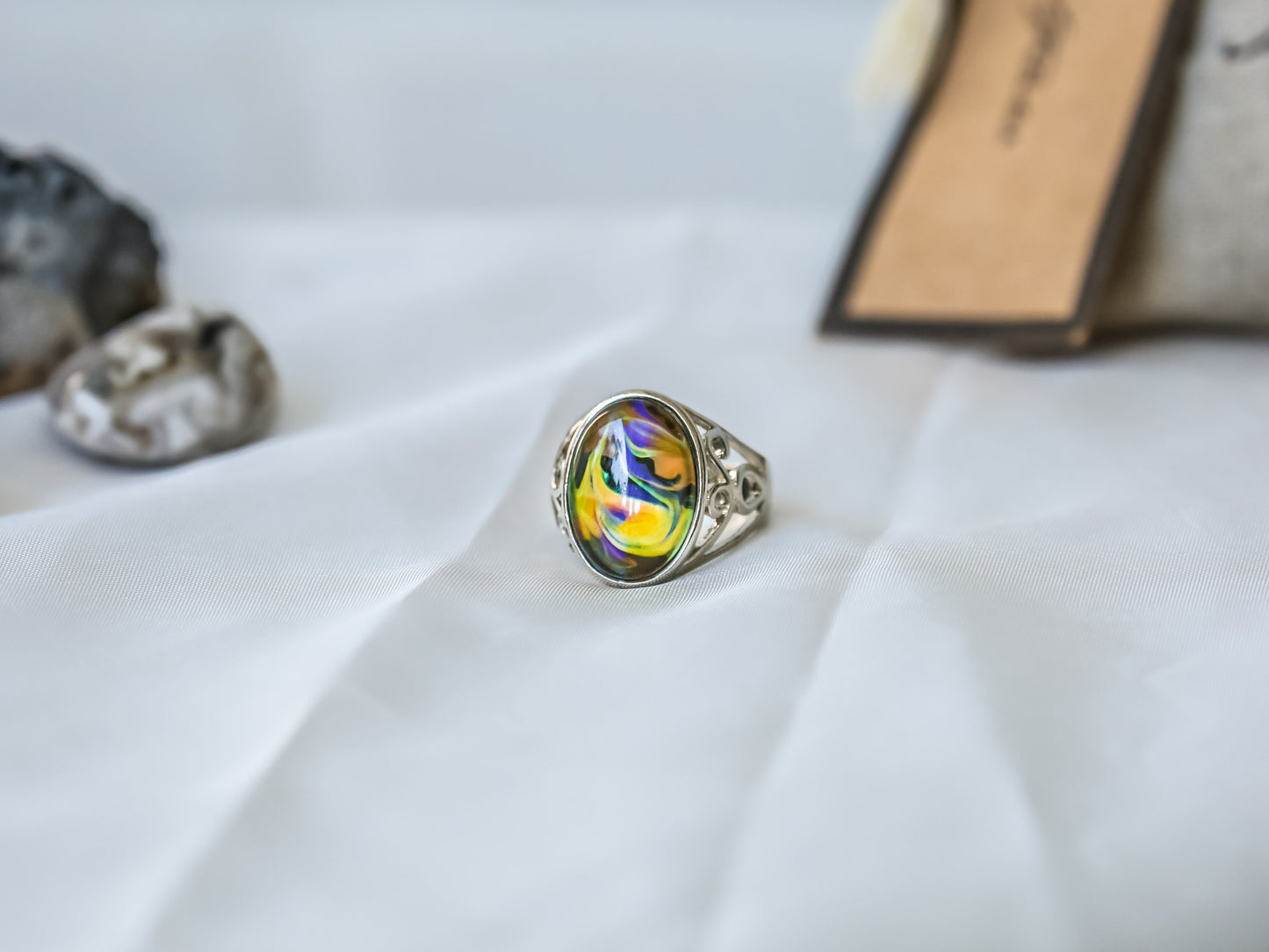 Limited Edition Opalescent Oval Stone Mood Ring.