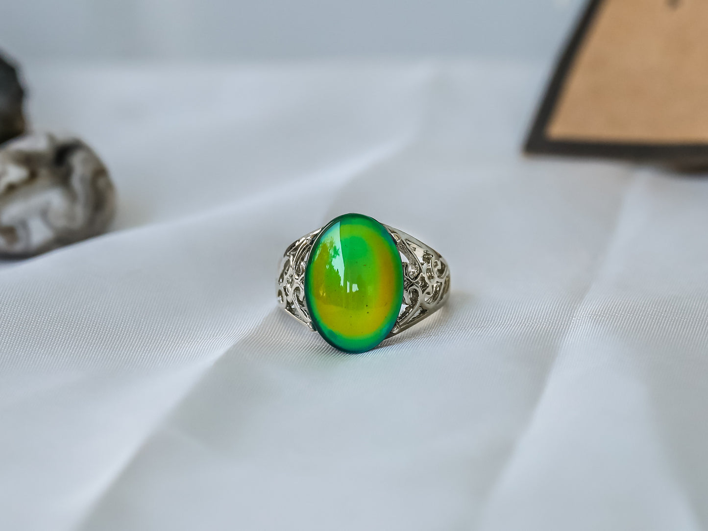 Limited Edition Borderless Oval Stone Mood Ring.