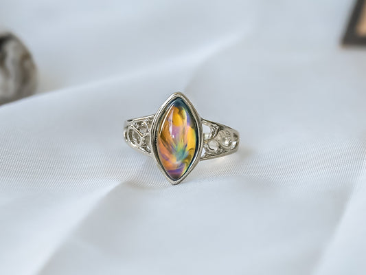 Limited Edition Opalescent Horses Eye Stone Mood Ring.