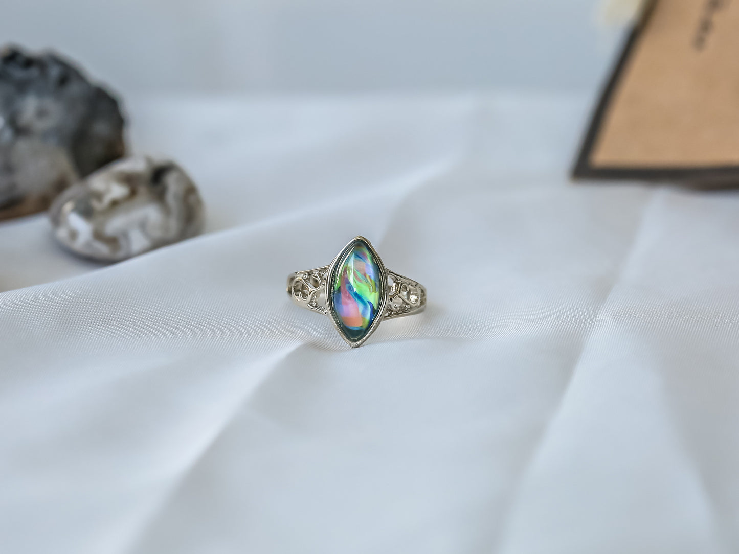 Limited Edition Opalescent Horses Eye Stone Mood Ring.