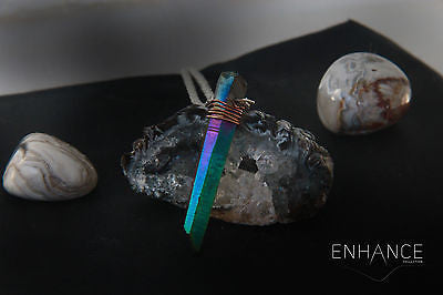 Natural Rainbow Titanium Quartz Necklace.