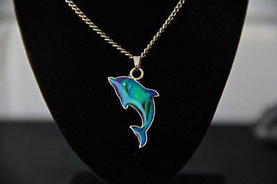 Beautiful Opalescent Dolphin Colour Changing Necklace.
