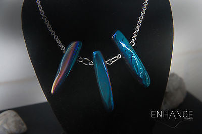 Polished Rainbow Agate Quartz Necklace.