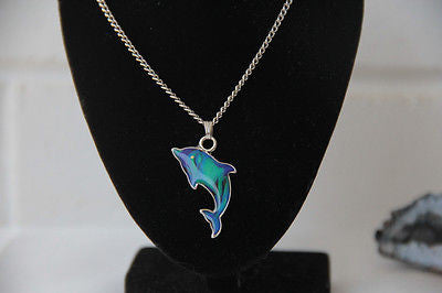 Beautiful Opalescent Dolphin Colour Changing Necklace.