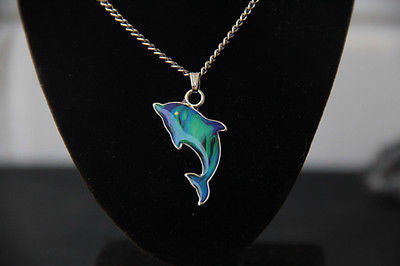 Beautiful Opalescent Dolphin Colour Changing Necklace.