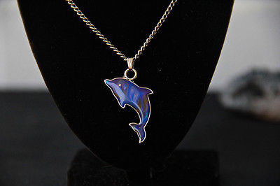 Beautiful Opalescent Dolphin Colour Changing Necklace.