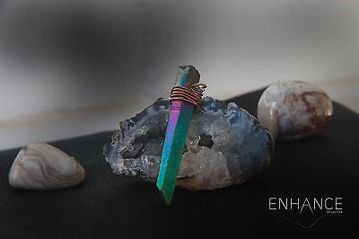 Natural Rainbow Titanium Quartz Necklace.