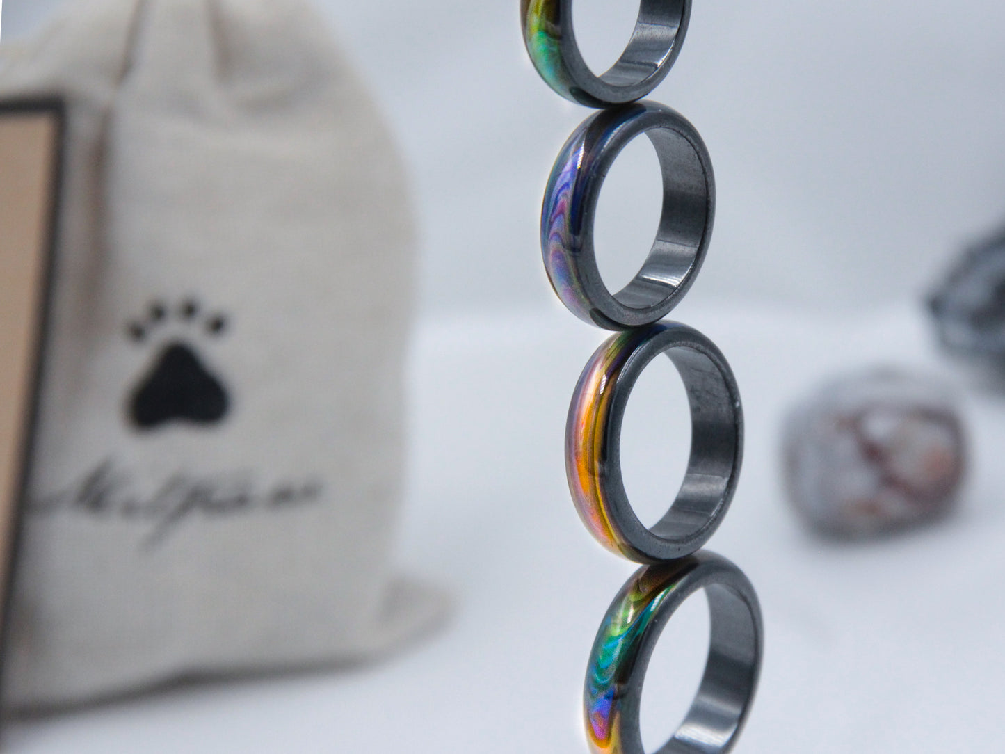 Opalescent Magnetic Hematite Mood Ring - Mitpaw
