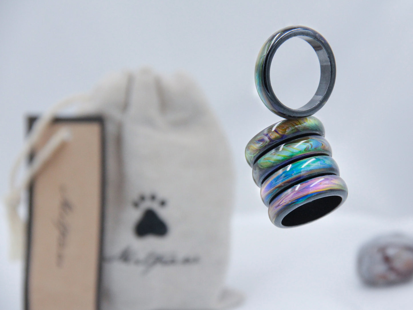 Opalescent Magnetic Hematite Mood Ring - Mitpaw
