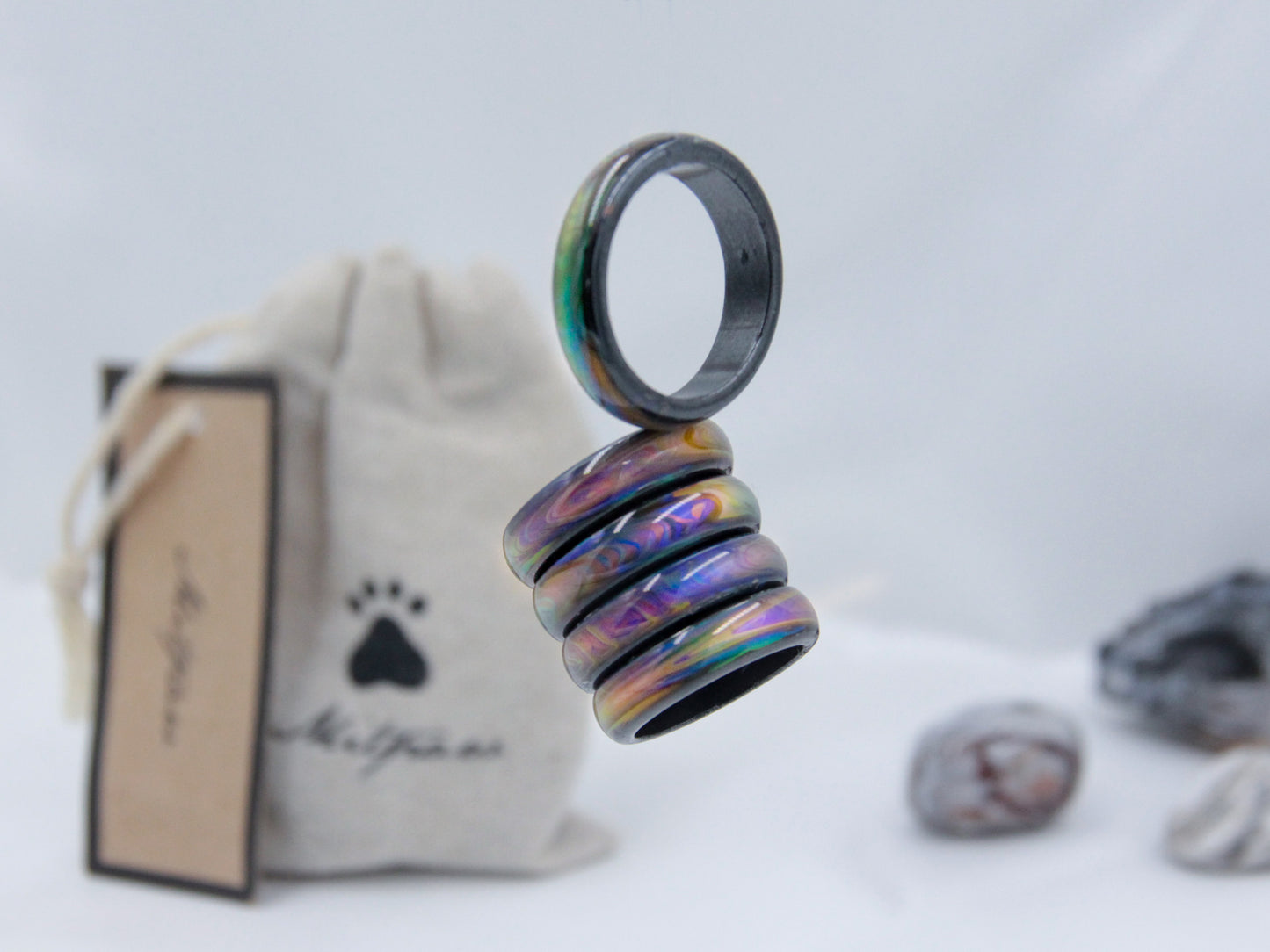 Opalescent Magnetic Hematite Mood Ring - Mitpaw