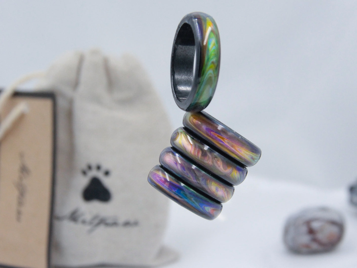Opalescent Magnetic Hematite Mood Ring - Mitpaw