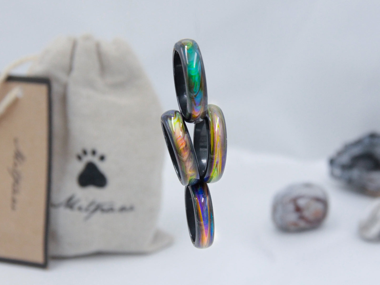 Opalescent Magnetic Hematite Mood Ring - Mitpaw