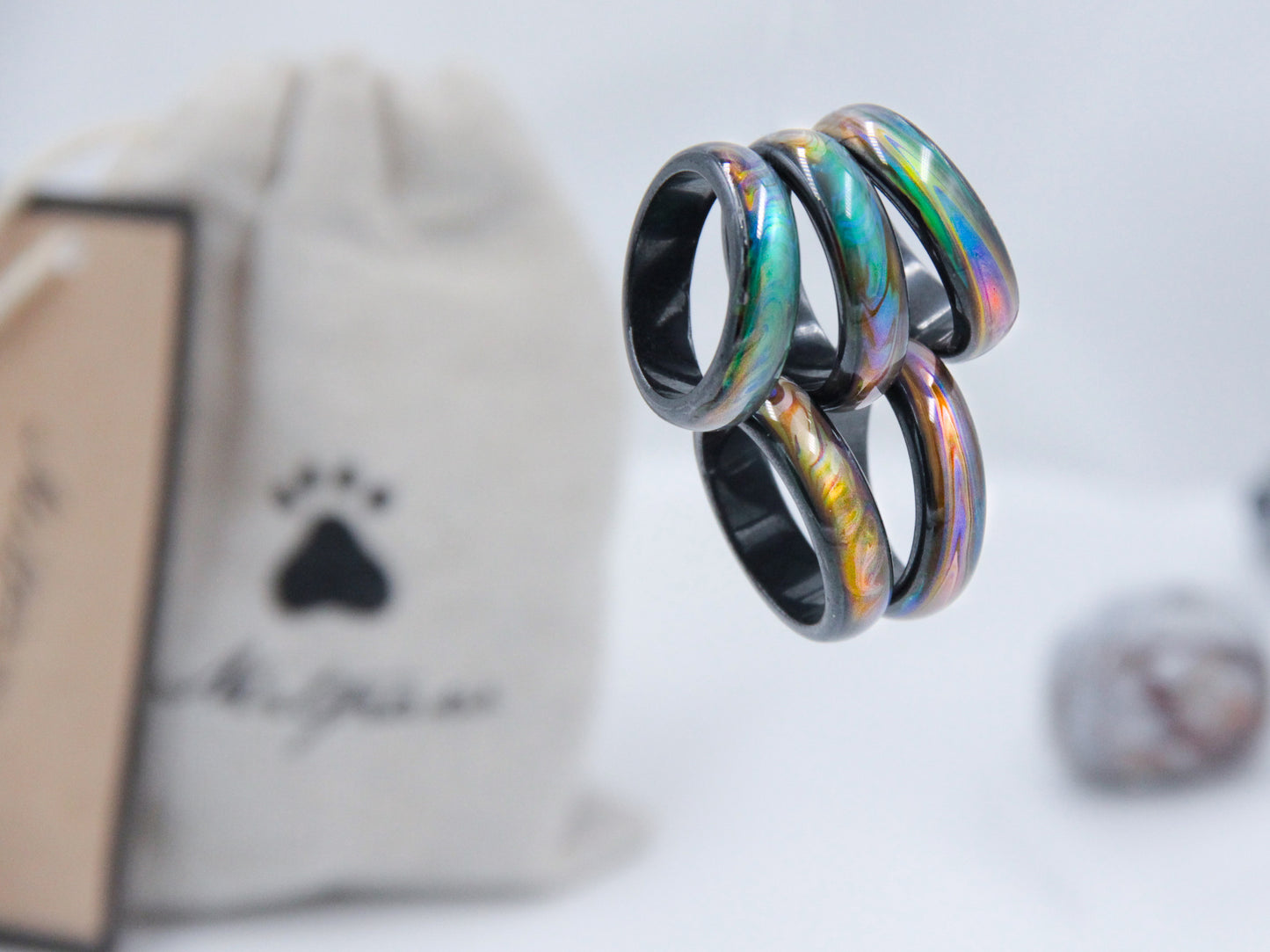 Opalescent Magnetic Hematite Mood Ring - Mitpaw