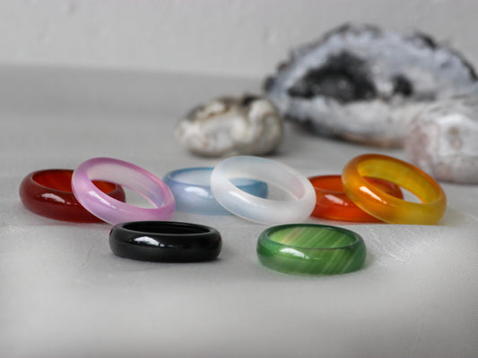 Beautifully Coloured Agate Stone Rings + Free Gift bag - Mitpaw