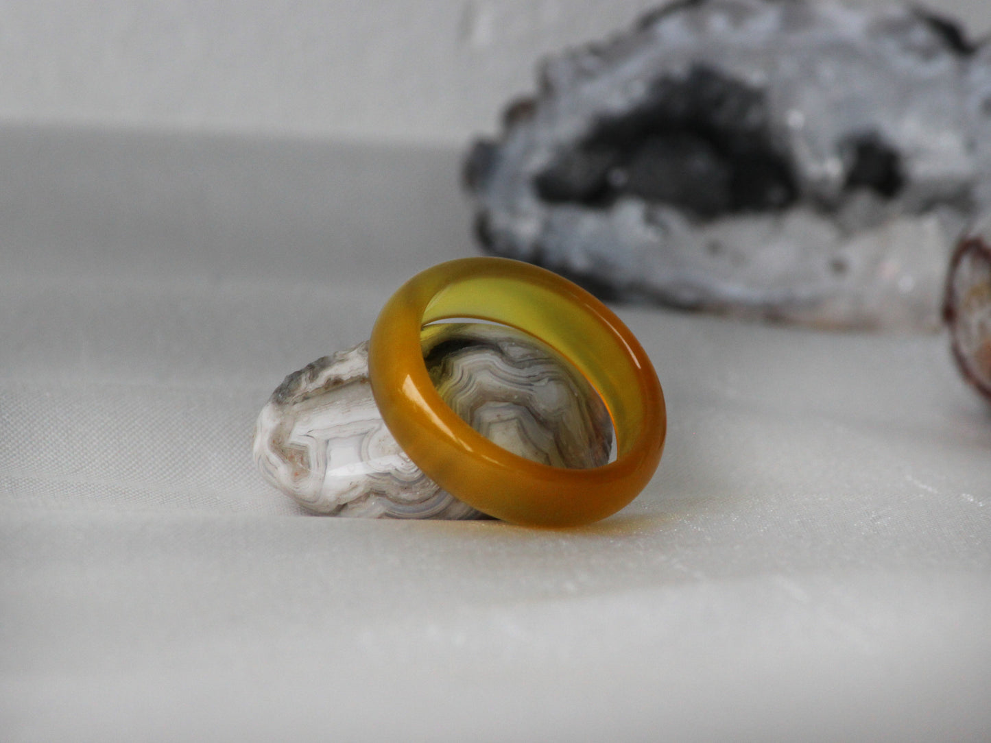 Beautifully Coloured Agate Stone Rings + Free Gift bag - Mitpaw