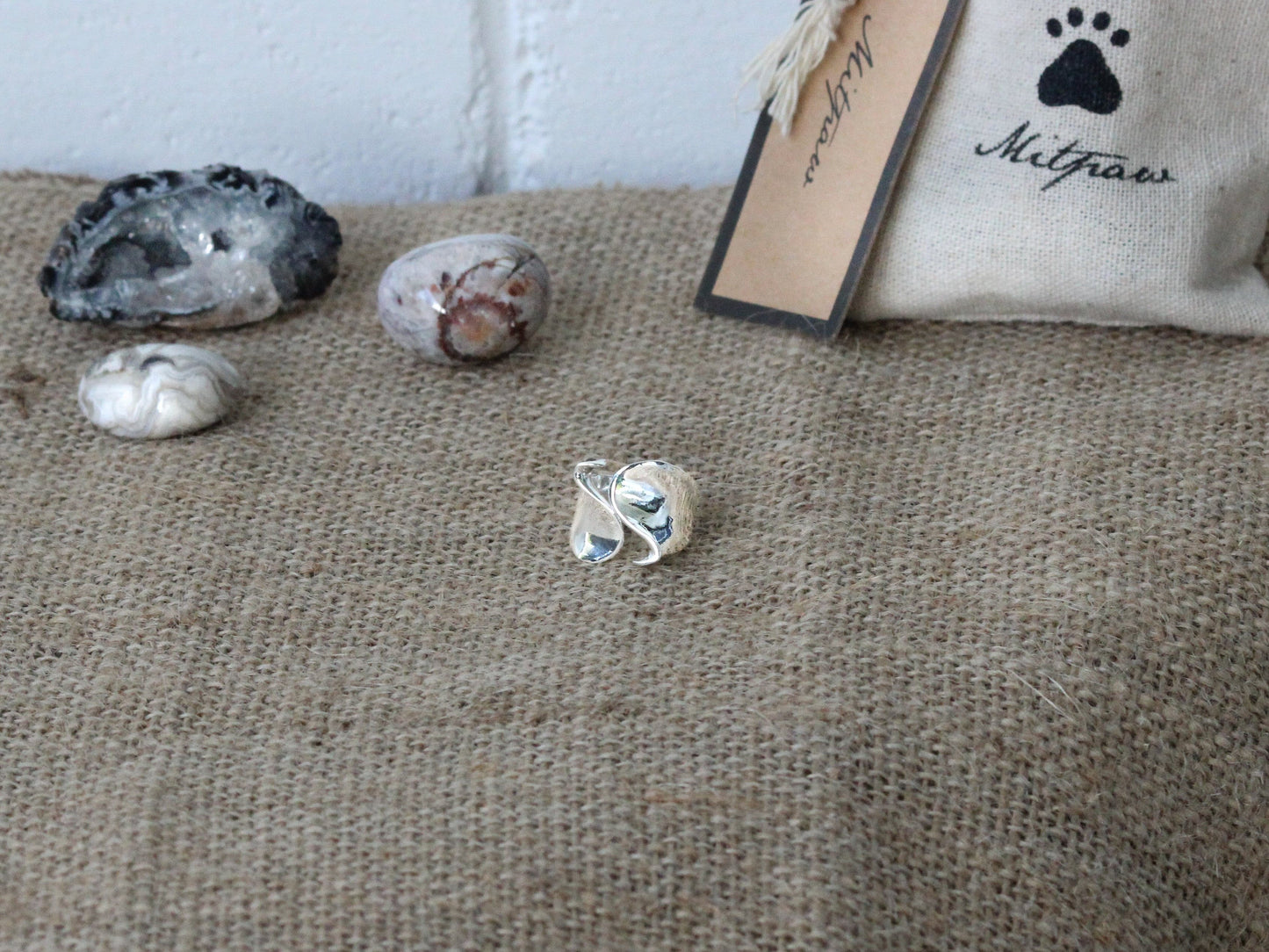 925 Sterling Silver Ribbon Inspired Ring.