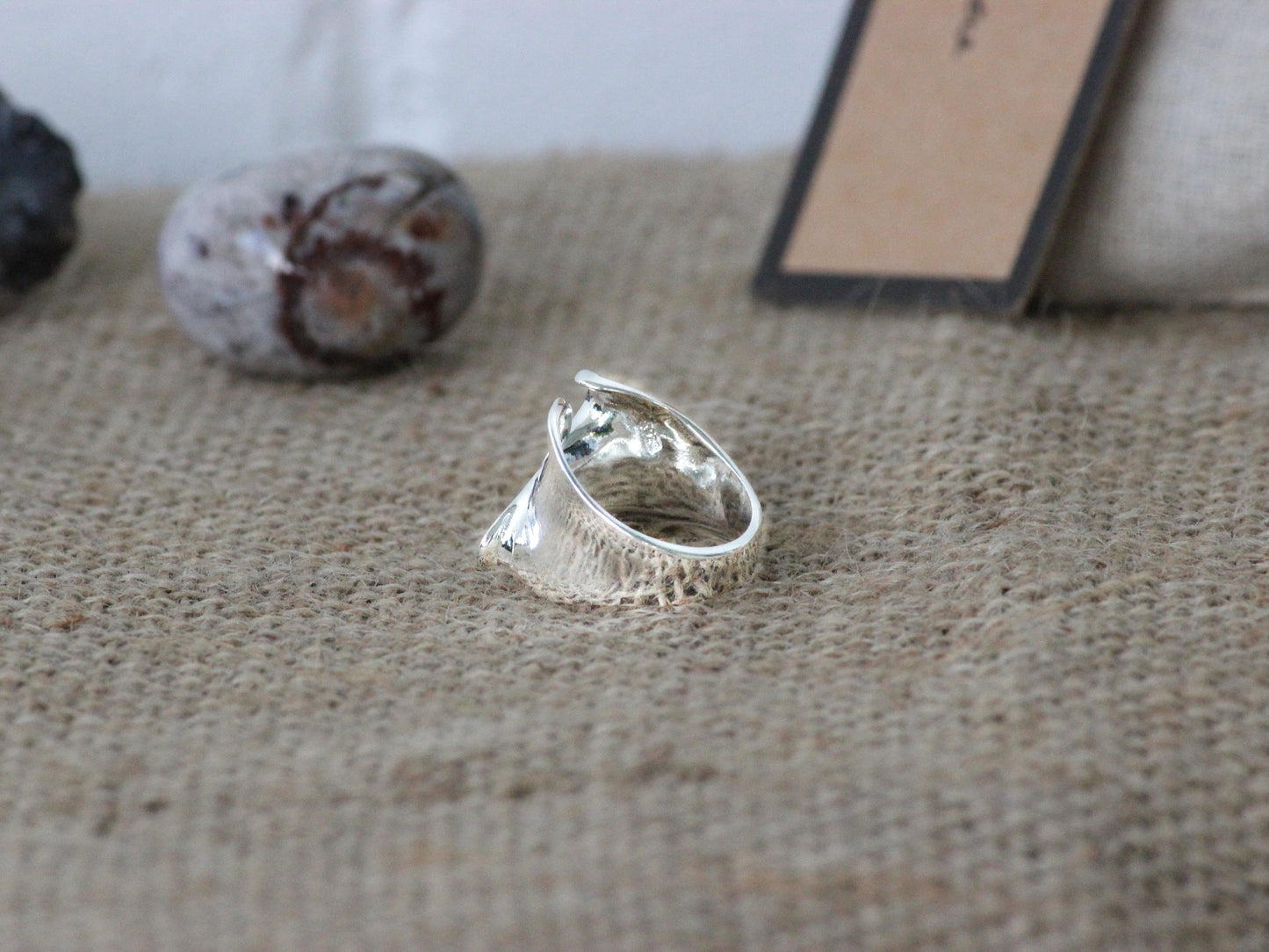 925 Sterling Silver Ribbon Inspired Ring.