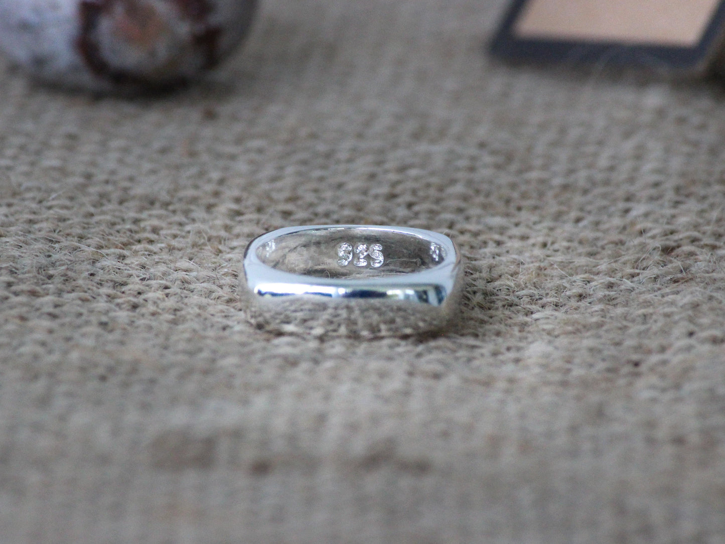 925 Sterling Silver Square Inspired Ring.