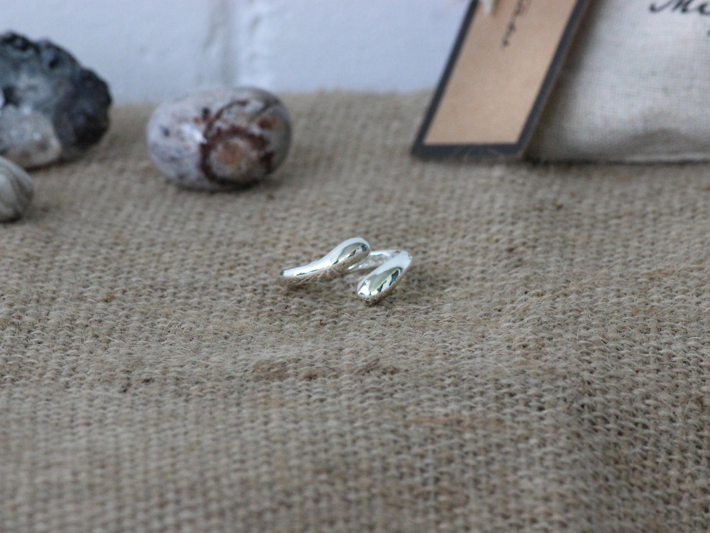 925 Sterling Silver Water Drop Inspired Ring.
