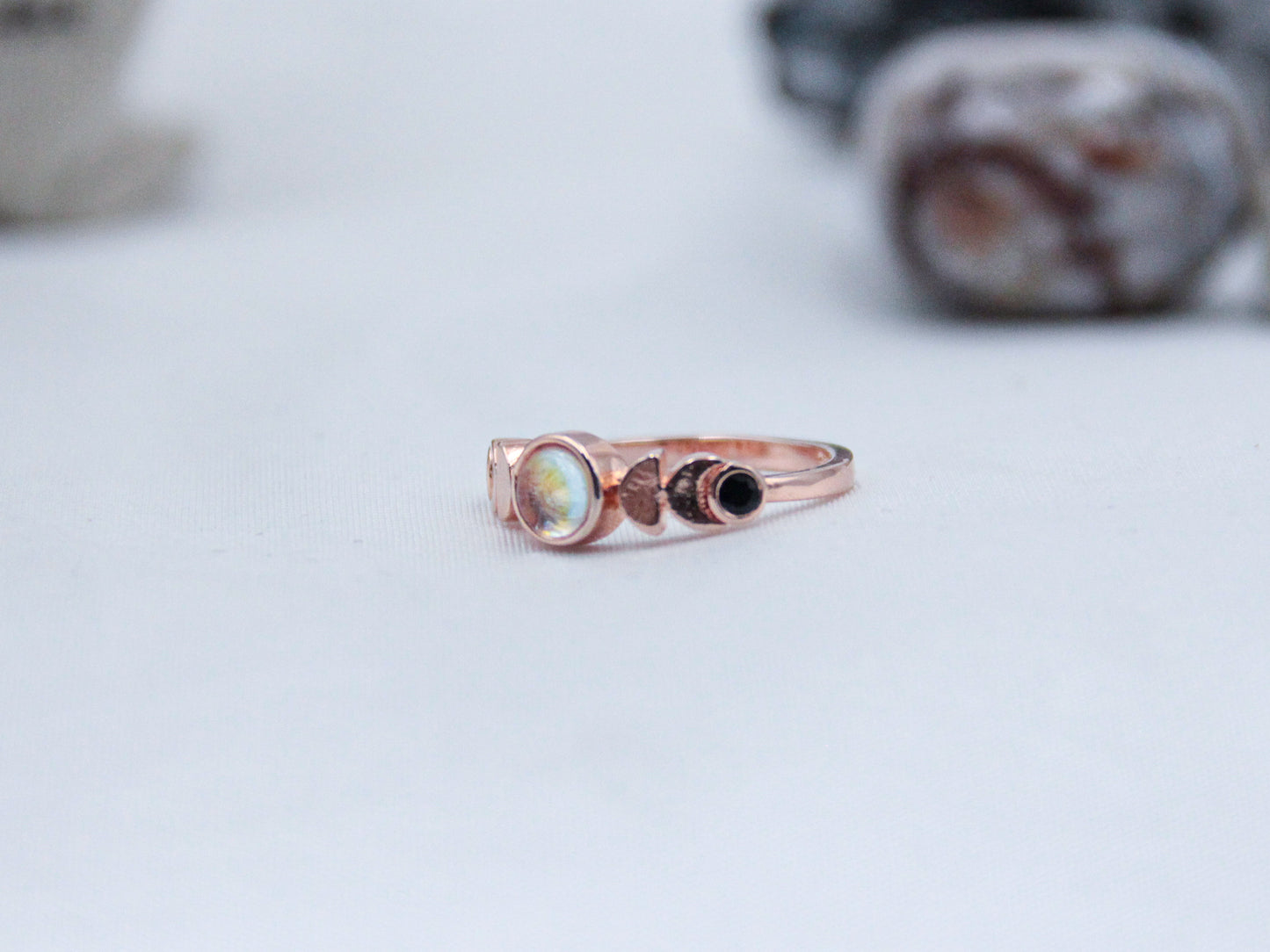 Moonstone Retro Rose Gold Ring