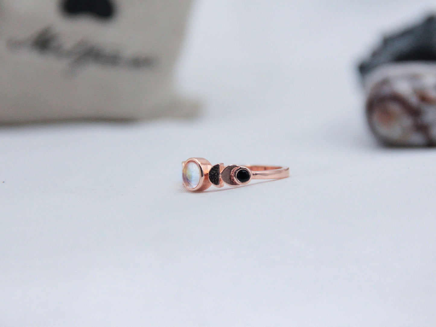 Moonstone Retro Rose Gold Ring