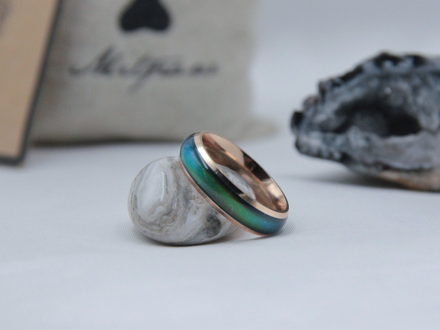 Rose Gold Stainless Steel Mood Ring