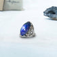 Antique Silver Plating Captured Oval Stone Mood Ring