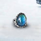 Antique Silver Plating Captured Oval Stone Mood Ring