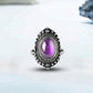 Antique Silver Plating Decorative Oval Stone Mood Ring