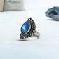 Antique Silver Plating Decorative Oval Stone Mood Ring
