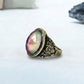 Antique Gold Plating Spiritual Oval Stone Mood Ring