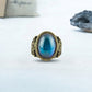 Antique Gold Plating Spiritual Oval Stone Mood Ring